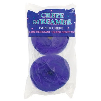 Purple Crepe Paper Streamers 2 Rolls 145m Total - Made in USA!