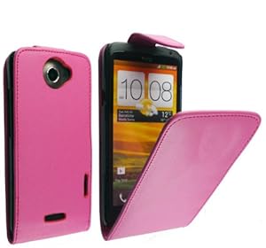 FOR HTC ONE X and ONE X PLUS STYLISH SMOOTH PINK LEATHER FLIP CASE COVER POUCH