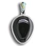Sterling Silver Onyx Pendant with Inlaid Onyx, Turquoise and Gaspeite Bale By Sajen