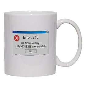 Error: 815 Insufficient Memory - Only 50,312,583 bytes available. Mug for Coffee / Hot Beverage (choice of sizes and colors)