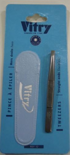 Vitry Stainless Steel Tweezers Straight Jaws Ref. 12 by Feuille de Saule