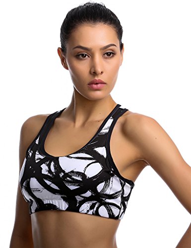 2Fitness Women's Printed Medium Impact Sport Bra(Set of 1)