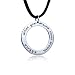Handmade Round Sterling Silver Karma Pendant with Black Suede Necklace - Karma: What Goes Around Com