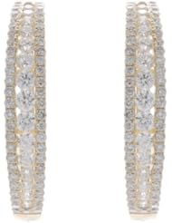 14k Yellow Gold 1.2 Carat Diamond Hoop Earrings
