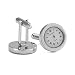 Unique Silver Tone Roman Numerals' Dial Classical Clock Design Cufflinks Completed With Secure Bullet Backs