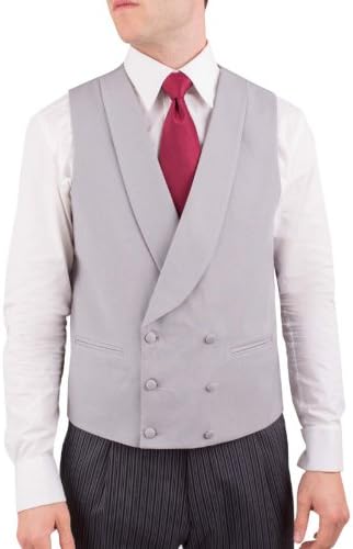 Men's Traditional Dove Grey Double Breasted Morning Suit Vest Waistcoat - 40...