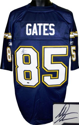 Antonio Gates Signed San Diego Chargers Reebok Blue EQT Jersey