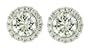 Platinum Overlay Sterling Silver Round Prong-Set Cubic Zirconia Stud Earrings