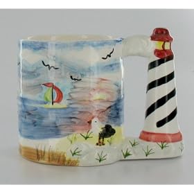 Lighthouse Coffee Cup Tea Mug Nautical Kitchen by Beachcombers