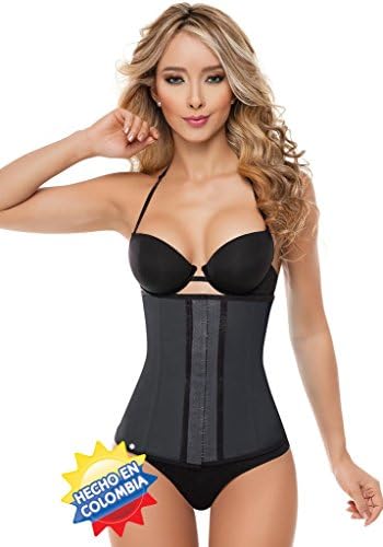 Fajate Women's Sport Latex Waist Trainer Girdle in Black Latex Shaper Shapewear (S)
