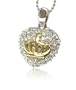 Sparkling Crystal Gold Plated Heart Crown Pendant Necklace Fashion Jewelry