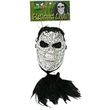 Skull Mask with Hair Costume Accessory
