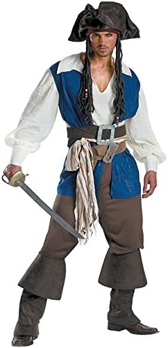 ZNFQC Women's Men's Pirates Captain Jack Sparrow Halloween Costume Sweethearts Outfit (XXL, Men's Pirates)
