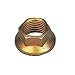 Class 10 18-8 Stainless Steel Flange Nut, Yellow Zinc Dichromate Finish, UNC 2B Threads, Meets ASME B18.2.2 Specifications, Serrated Flange, #6-32 Thread Size, 7/16" Width Across Flats, Pack Of 100