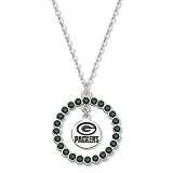 NFL Green Bay Packers Necklace W/ Green Crystal Wreath