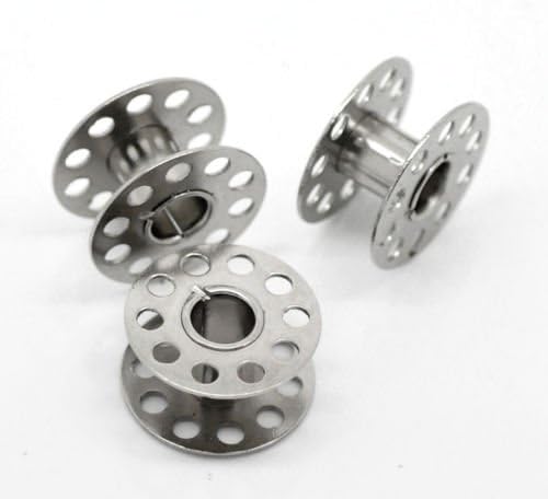 150pcs Metal Bobbin Silver Tone Sewing Machine Bobbin Storage Bobbin Box 21mmx11mm