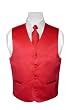 BOY'S Solid RED Color Dress Vest NeckTie Set