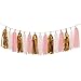 Derhom Tissue Paper Tassel Garland - 20pcs Tassels Per Package - 12 Inch Long Tassels (Gold/Pink)