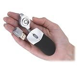 Mini Travel Scroll Wheel Mouse with Retractable USB Cable, Silver/Black CEB31560