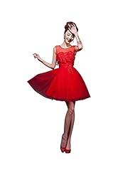 2015 Tulle Applique Short Scoop Neck Bridesmaid Dress/Prom Dress 