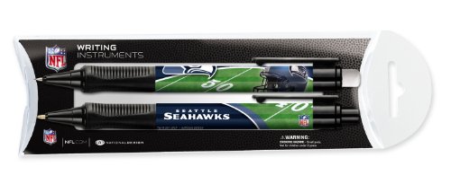 Seattle Seahawks Ballpoint Grip Pen and Mechanical Pencil Set in Pillow Pack - NFL (12008-QVA)
