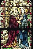 Frameable Art Card for Christmas - Visitation in Stained Glass