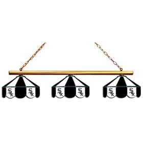 Imperial Chicago White Sox Licensed Three Shade Stained Glass Billiard Table Lamp
