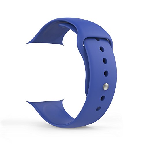 MoKo Apple Watch Band Series 1 Series 2, Soft Silicone Replacement Sports Band for 38mm Apple Watch 2015 & 2016 All Models, Royal BLUE (Not fit 42mm Versions)