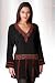 Black long sleeves Indian Kurt i/ Tunic with embroidered neckline