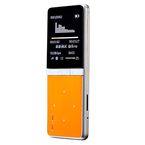 HONGYUÂ® MP3 Player 8gb Built-in Speaker 1.8 inch TFT Screen FM-radio Voice-recording E-book Game 70 hours Playing Crystal Clear Sound Music-MicroSD/SDHC Max expanded to 32GB Orange