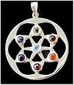 Silver Jewellery Chakra Flower of Life symbolic silver Pendant - Spirit, New Age, Metaphysical