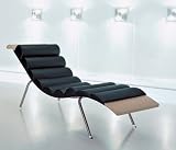 Modloft Modern Furniture: Spruce Curved Wood/Leather Modern Chaise Lounger