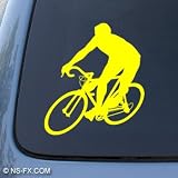 CYCLING - Bicycle Sport - Car, Truck, Notebook, Vinyl Decal Sticker #1208 | Vinyl Color: Yellow