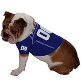 NFL New York Giants Royal Blue Football Fetch Mesh Pet Jersey (Large)