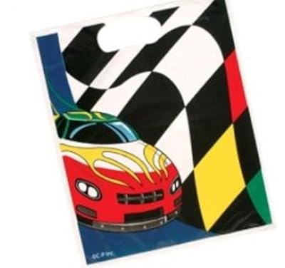 Lot of 96 Racing Car Theme Plastic Loot Bags With Handles