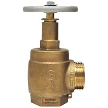 Dixon AV150-I Powhatan Cast Brass Global Angle Hose Valve, 1-1/2" NPT Female x 1-1/2" NST Male, 300 psi Pressure