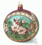 CHRISTMAS ROSE BLOWN GLASS BALL 2000 Hallmark Ornament QBG4054