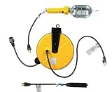 Ace Retractable Cord Reel With Trouble Light & Triple Tap (CR-JTW163-30-CM)