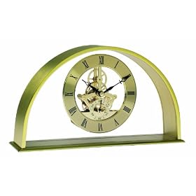 Acctim 36488 Winslow Half Moon Skeleton Table Clock, Gold
