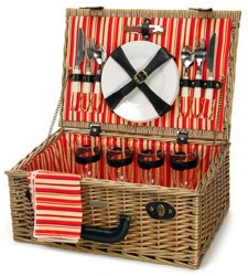 Willow Picnic Basket - Terrazo Carrier for four