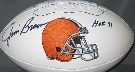 JIM BROWN SIGNED AUTOGRAPHED FOOTBALL CLEVELAND BROWNS COA + HOLOGRAM