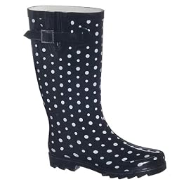 Ditsy Dots Rain Boots - Black/ White
