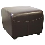 Espresso Brown Leather Ottoman From Baxton Furniture Studios