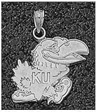Logo Art Kansas Jayhawks Sterling Silver Team Logo 3/4 Pendant