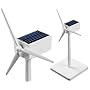 Mini Solar Powered Wind Turbine Model - White ABS