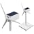 Mini Solar Powered Wind Turbine Model - White ABS