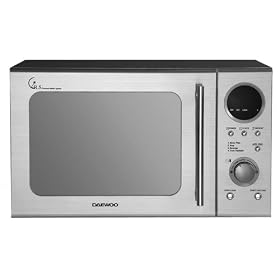 Daewoo KOR3000DSL 20 litre 800 watt Touch Control Solo Microwave Oven, Silver