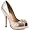 Badgley Mischka Women's Lissa Open-Toe Pump,Platinum,9.5 M US