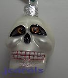 Old World Christmas Spooky Skull Halloween Glass Ornament