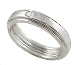 Sterling Silver CZ Beveled Edge Ring